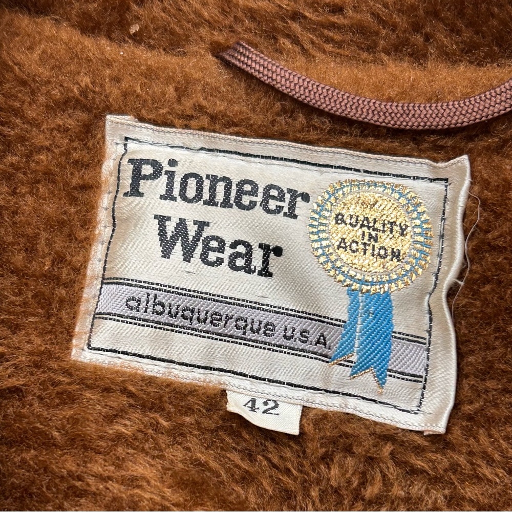 PIONEER Vintage Mens Two Tone Brown Leather Jacket-42 - Picture 7 of 11